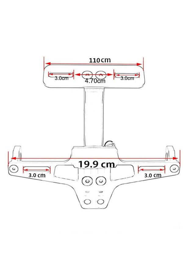 YAMAHA R-25 MT-25 PLAKA TUTUCU KATLANIR ÜNÜVERSAL CNC ALÜMİNYUM.MAVİ - 2