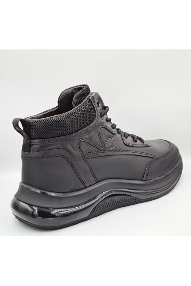 16490 Siyah Hakiki Deri Erkek Bilekli Sneaker Ayakkabı Bot - 4