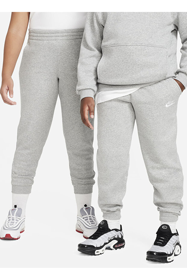 Children's Gray Elastic Long Sweatpants Fd3008-063 K Nsw Club Flc Jggr