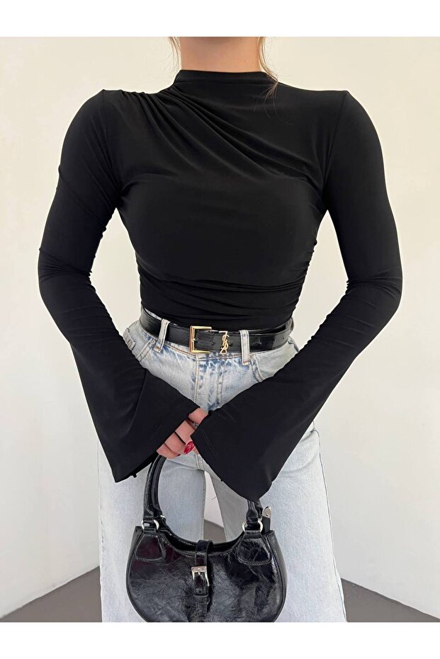 Összegyűjtött spanyol ujjú blúz - 4