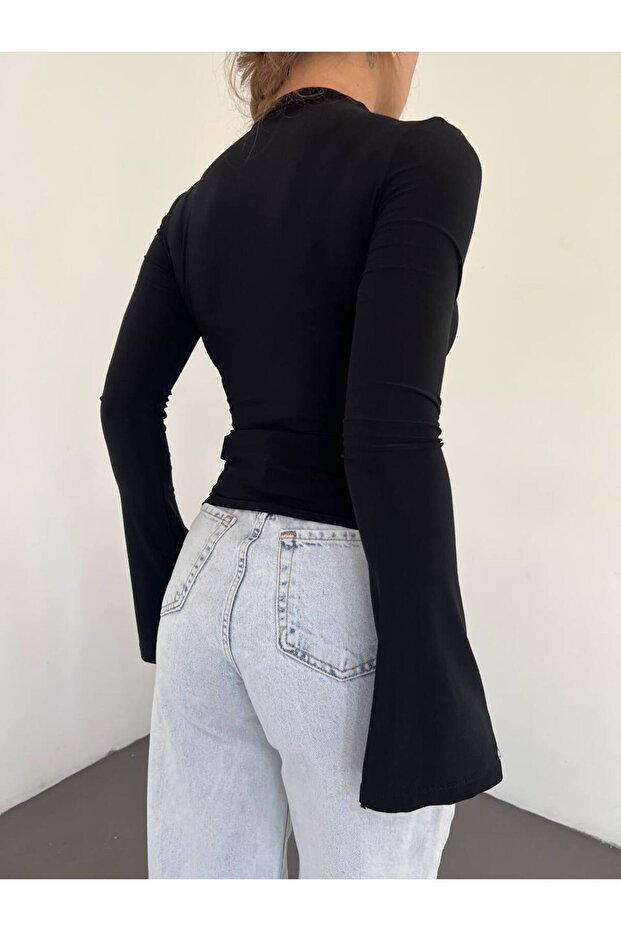 Összegyűjtött spanyol ujjú blúz - 5