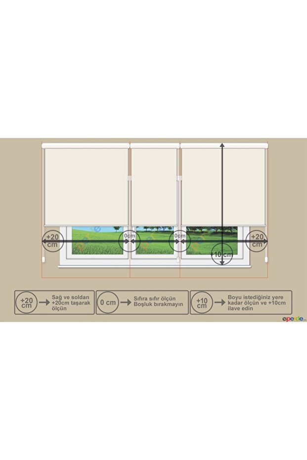 İMALATTAN KREM STOR PERDE - 4