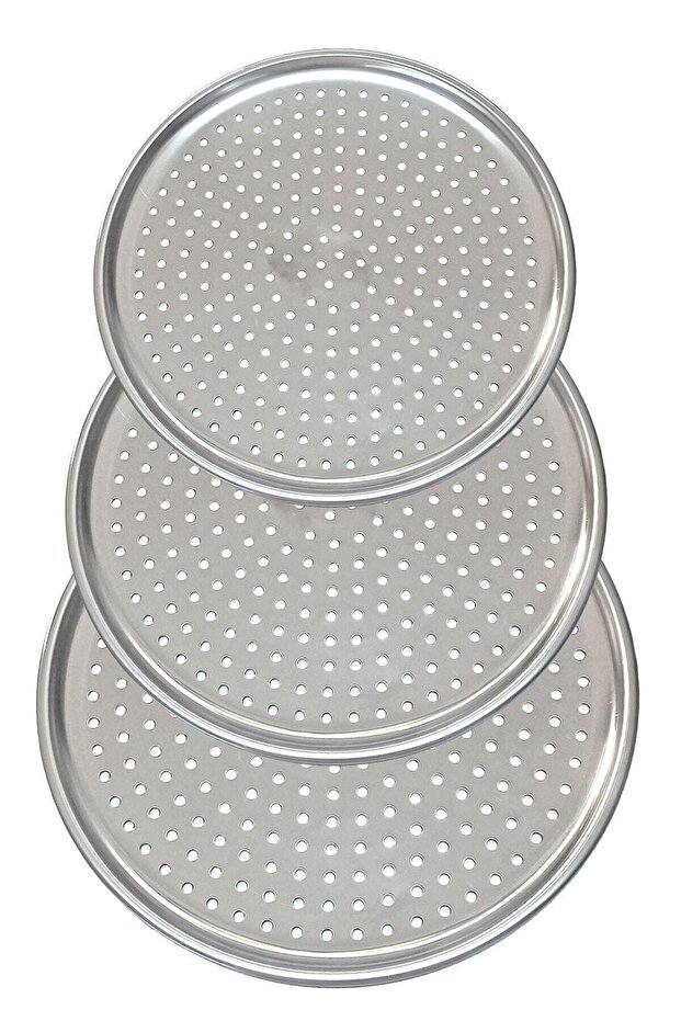 Steel Perforated Pizza Tray 3 Sizes 28-32-36 Cm Lahmacun Tray Pita Tray Stainless Steel