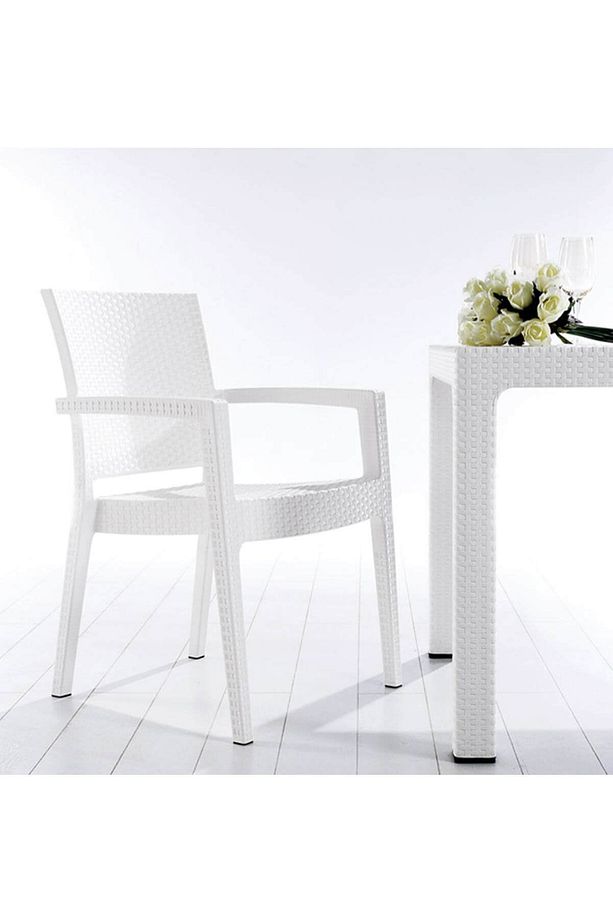 Zenit Rattan 4 Sandalyeli Bahçe Balkon Camlı Masa Takımı - 2