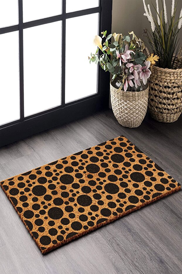 Polka Dot Patterned Door Mat - 1