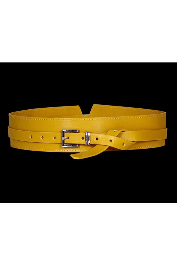 Kadın Hardal Sarı Sarmal Kemer - 2