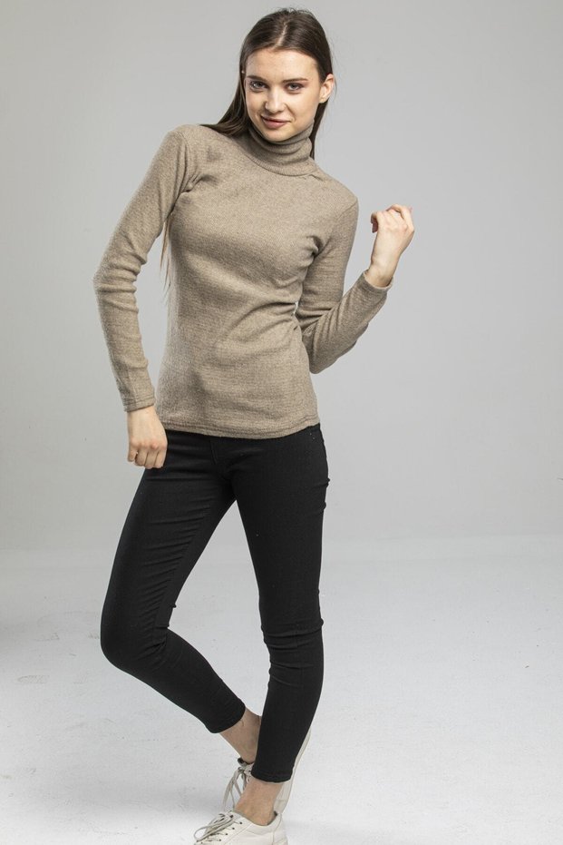 Milky Brown Fisherman Knitwear Sweater