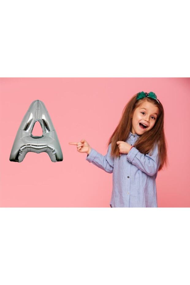بالون فضي على شكل حرف A بطول 40 سم