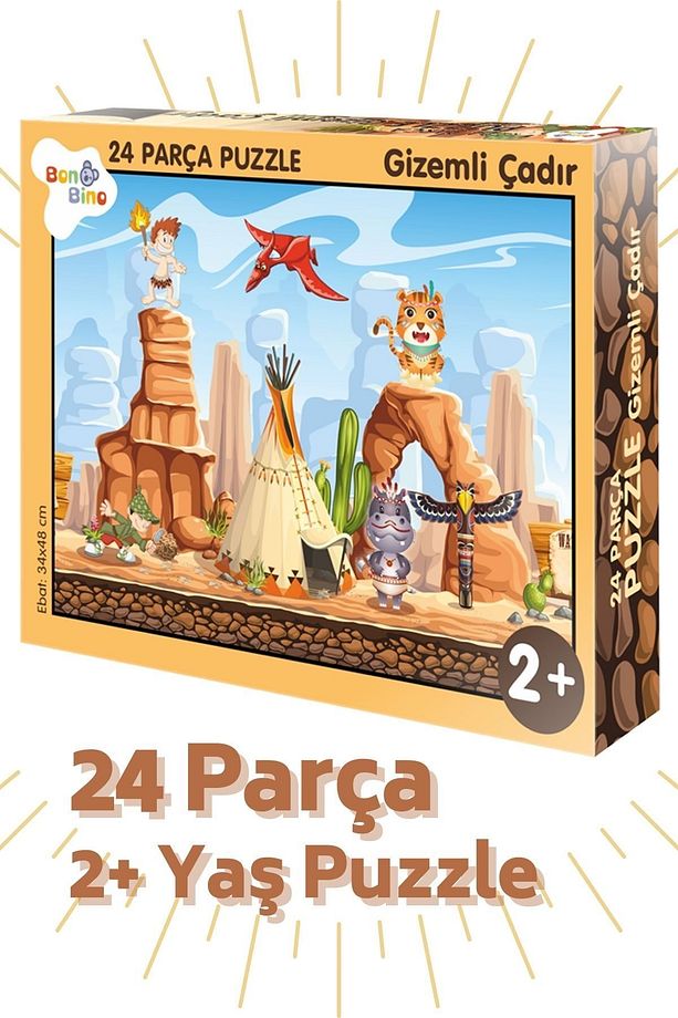 24 Parça, 2 Yaş Puzzle "gizemli Çadır" Puzzle Ebat 34x48cm - 1
