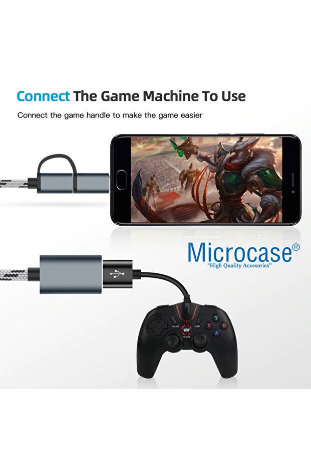 2in1 Type C To Micro Usb 3.0 Otg Adaptör - Siyah Al2598 - 6