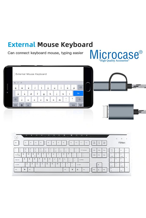 2in1 Type C To Micro Usb 3.0 Otg Adaptör - Siyah Al2598 - 7