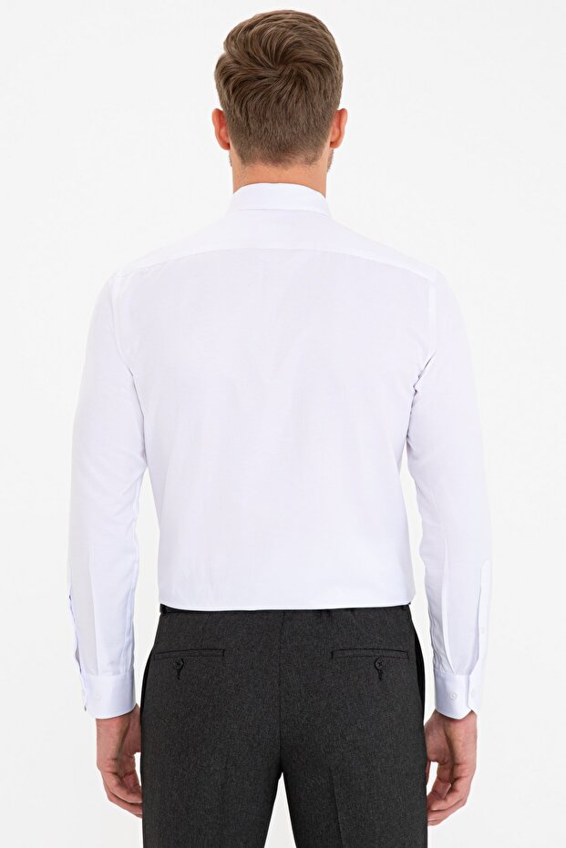 Beyaz Slim Fit Basic Gömlek - 3