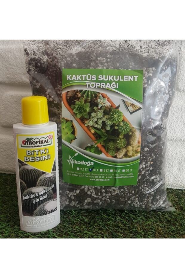 Kaktüs Toprağı 3 Lt Ve Kaktüs Besini 225 Ml 2 Li Set Kaktüs Sukulent Toprağı Kaktüs Sıvı Gübresi - 2