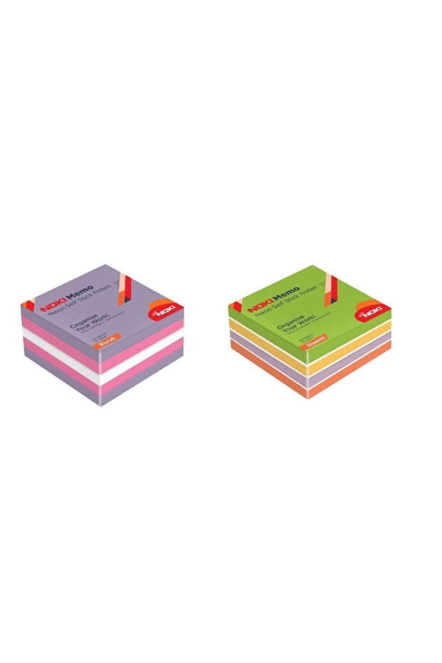 Memo 75x75 مكعب لاصق نيون 450 صفحة مجموعة من 2