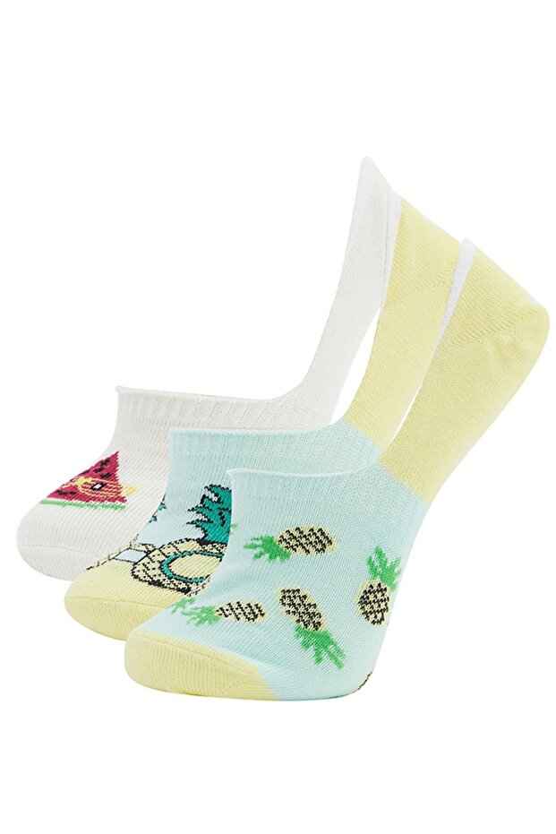 Girl's Patterned 3-Piece Ballerina Socks T7632A621SP
