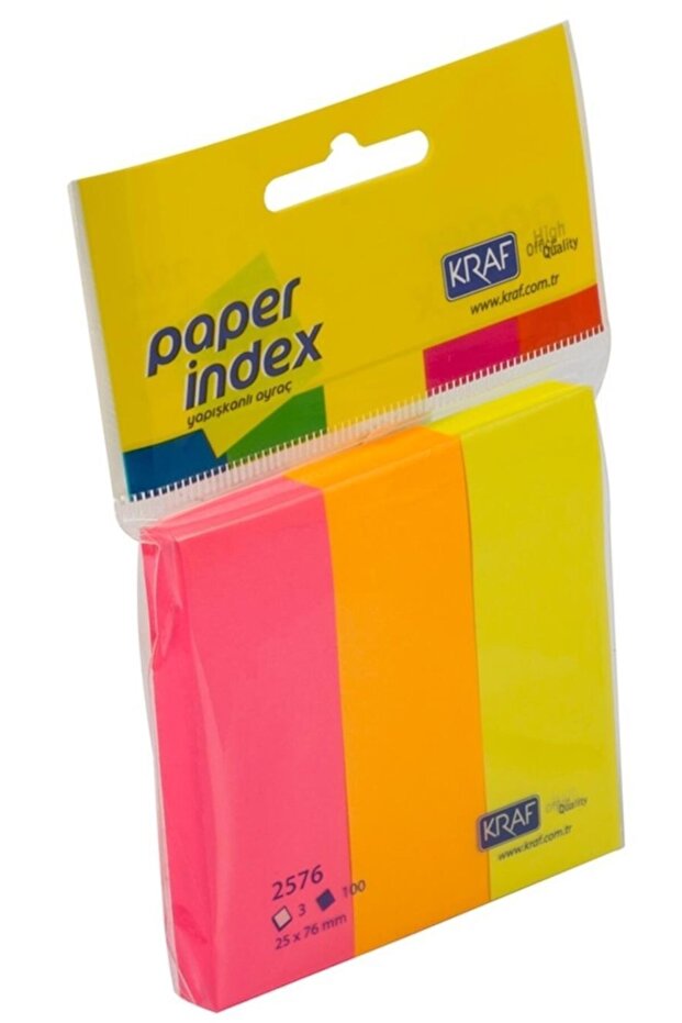 Paper Index 25 X 76 Mm 3 Colors X 100 Pages