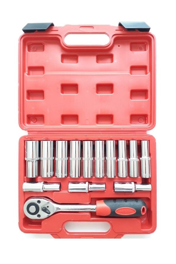 Lokma Takımı 14 Parça 1/2" 6 Köşe Derin Lokma Takımı - 1