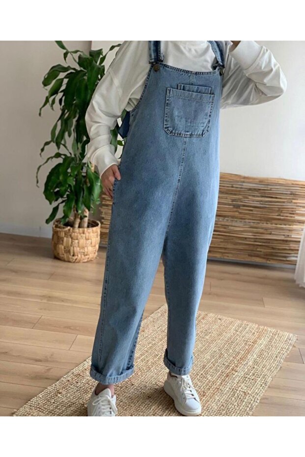 Kadın Kot Mavi Tulum - 2