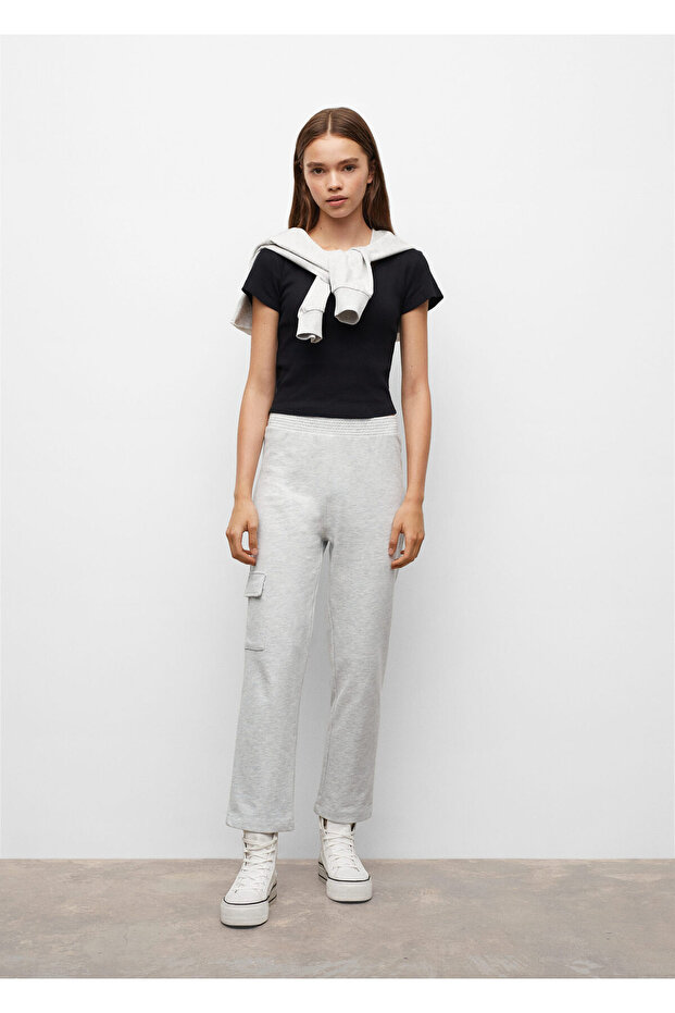 Hellgraue Mädchenhose - 1