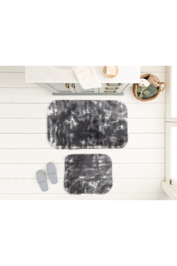 Damien Bath Mat - White/anthracite - 50x80 Cm