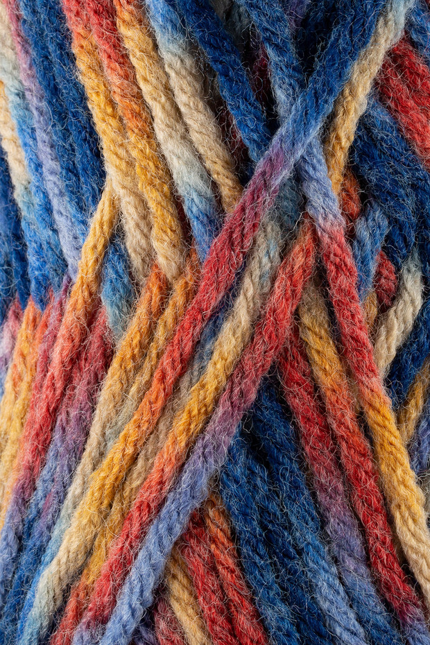 Roving El Örgü Ipi Multi Çok Renkli İp Atkı Bere Ip Kazak Panço Ip Ebruli Yün İp Gece Yarısı - 2