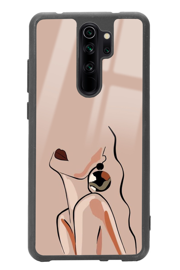 حافظة هاتف لامعة بتصميم صورة ظلية لهاتف Xiaomi Redmi Note 8 Pro