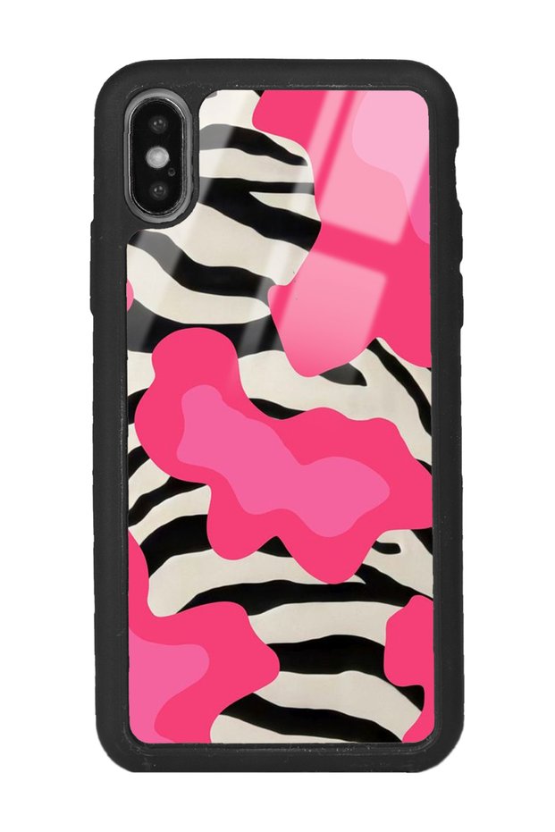 iPhone XS Max Glossy Phone Case with Pink Milky Design