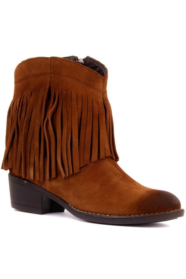 - Tan Color Tasseled Women's Suede Boots 105-2929-Venus