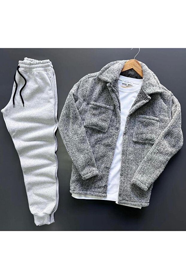 Buttoned plush weelsoft jacket + winter tracksuit - 1