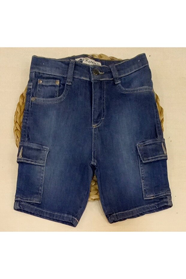 Cargo Pocket Denim Capri Navy Blue Age 12