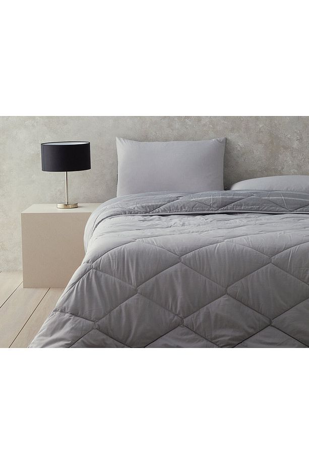 Modern Stripe Polycotton Tek Kişilik Uyku Seti Antrasit - 2
