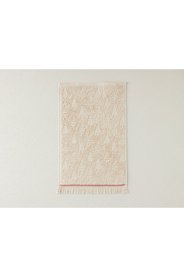 New Year's Piny Cotton Jacquard Hand Towel 30x45 cm Beige
