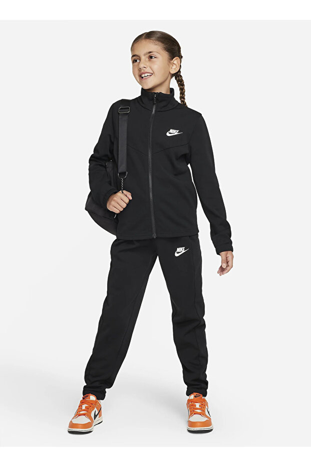Plain Black Boy's Tracksuit Set Fd3067-010 K Nsw Tracksuit Poly Fz