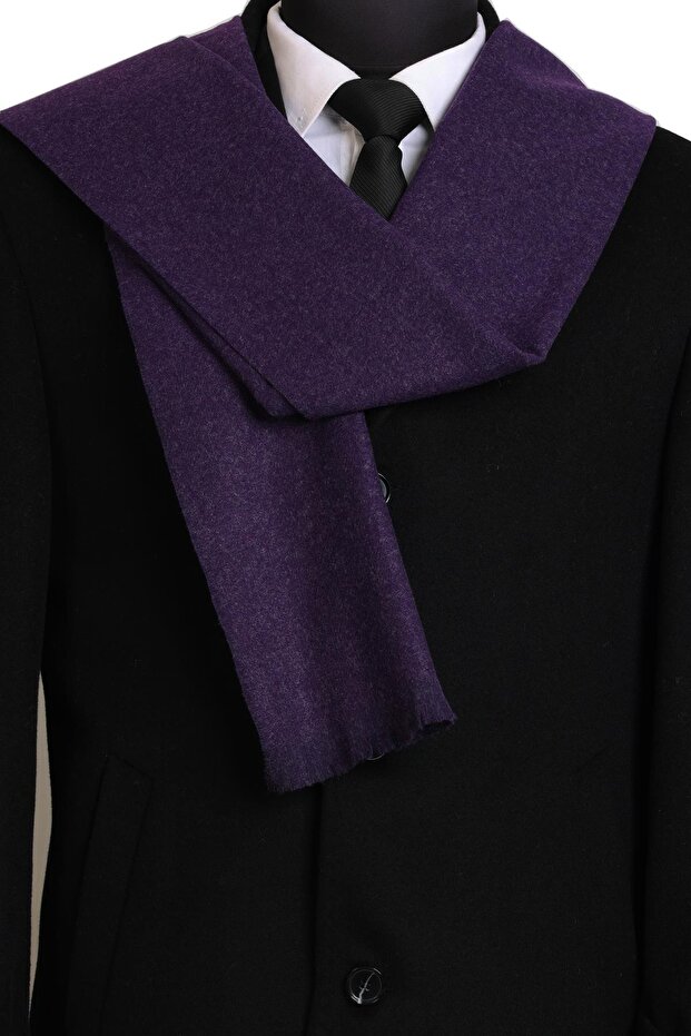 Eșarfă simplă din viscoză violet melange - 1