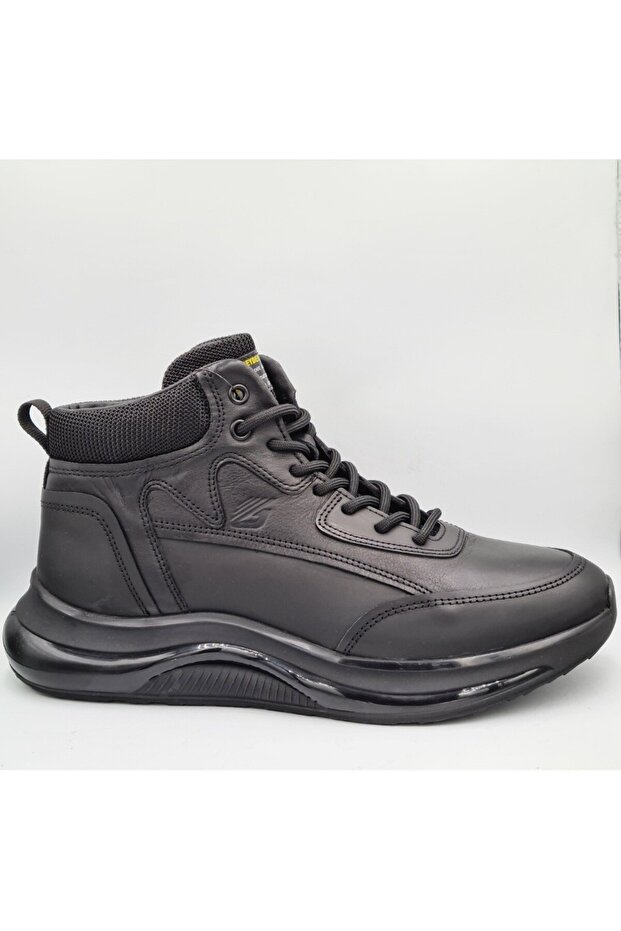 16490 Siyah Hakiki Deri Erkek Bilekli Sneaker Ayakkabı Bot - 2