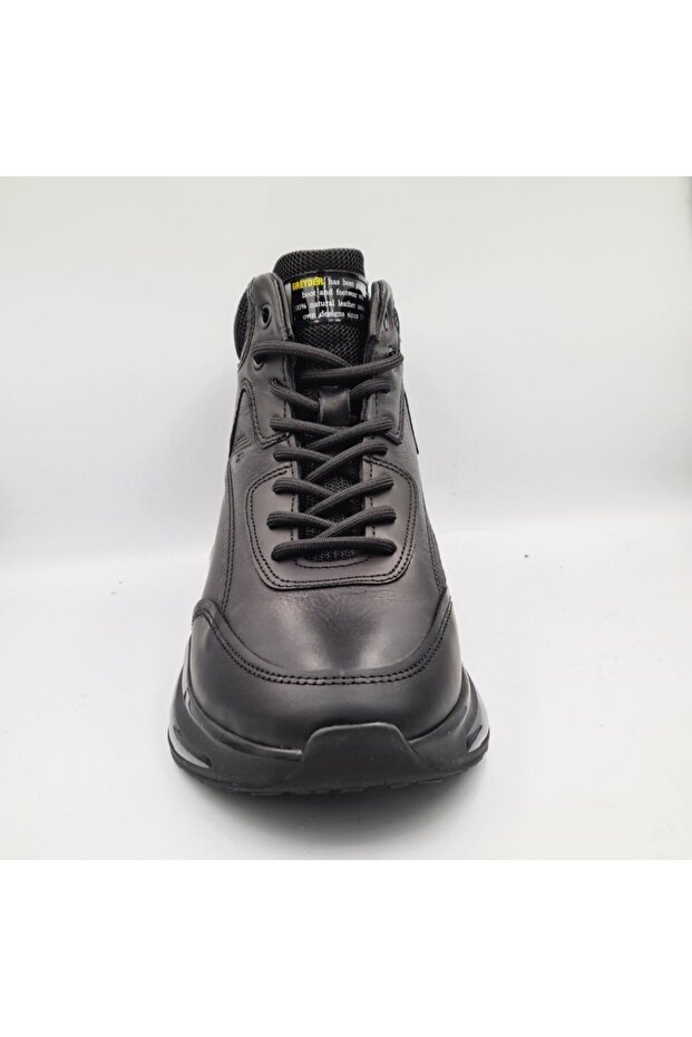 16490 Siyah Hakiki Deri Erkek Bilekli Sneaker Ayakkabı Bot - 5