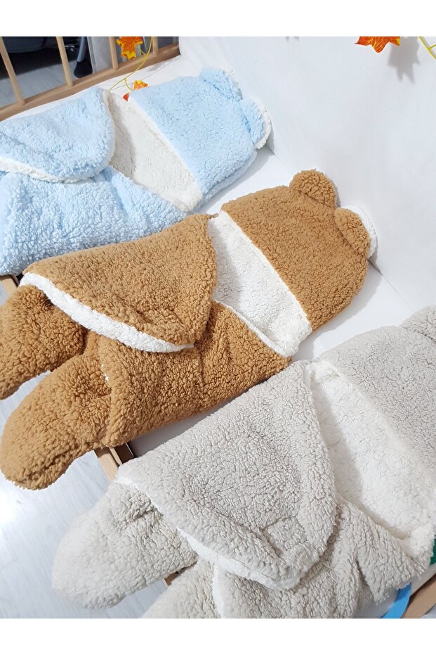 Welsoft Inner Outer Swaddle Blanket - Embroidered Name Print, Footed Model, Double Layer - 6