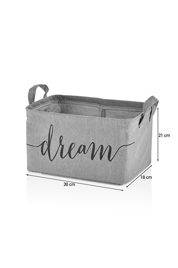 Large Rectangular Gray Basket - 21 X 30 X 18 cm - 4