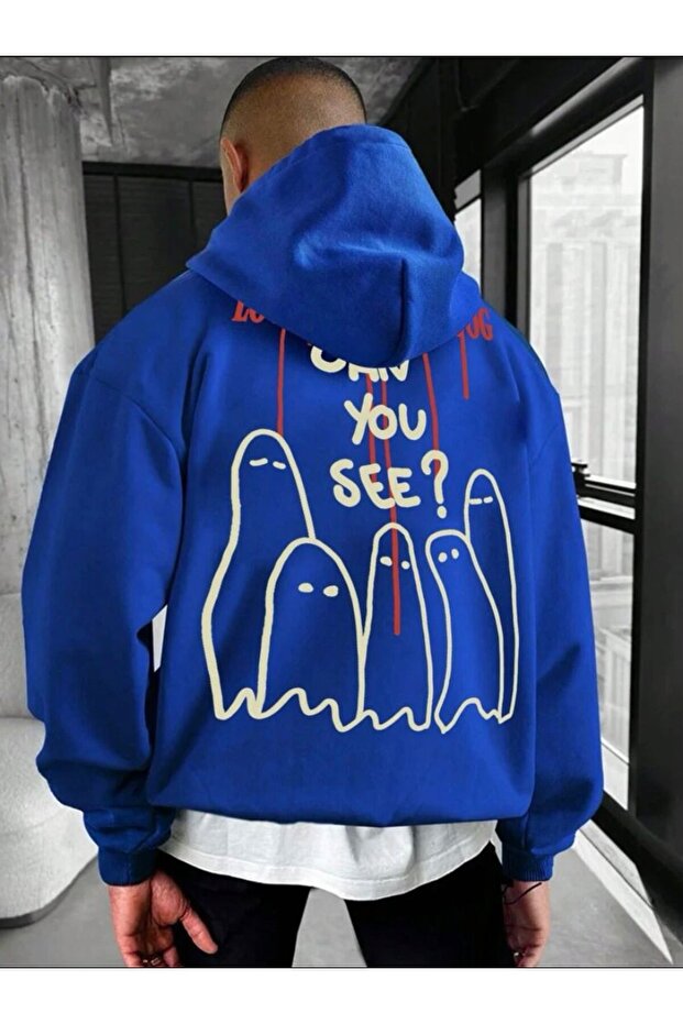 Unisex Can You See Printed Hooded Oversize Sweatshirt Hoodie