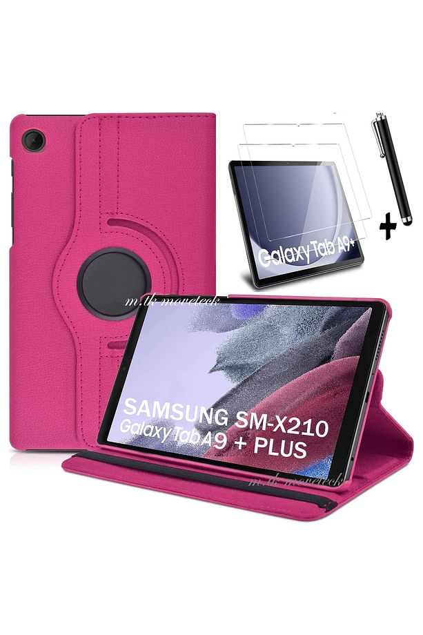 Samsung Galaxy Tab A9 Plus 11 Inç Uyumlu Kılıf 360 Dönebilen Standlı Kapak Ekran Koruyucu Sm-x210 - 1