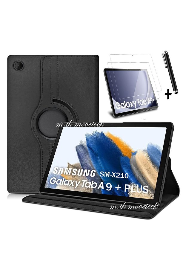 Samsung Galaxy Tab A9 Plus 11 Inç Uyumlu Kılıf 360 Dönebilen Standlı Kapak Ekran Koruyucu Sm-x210 - 1