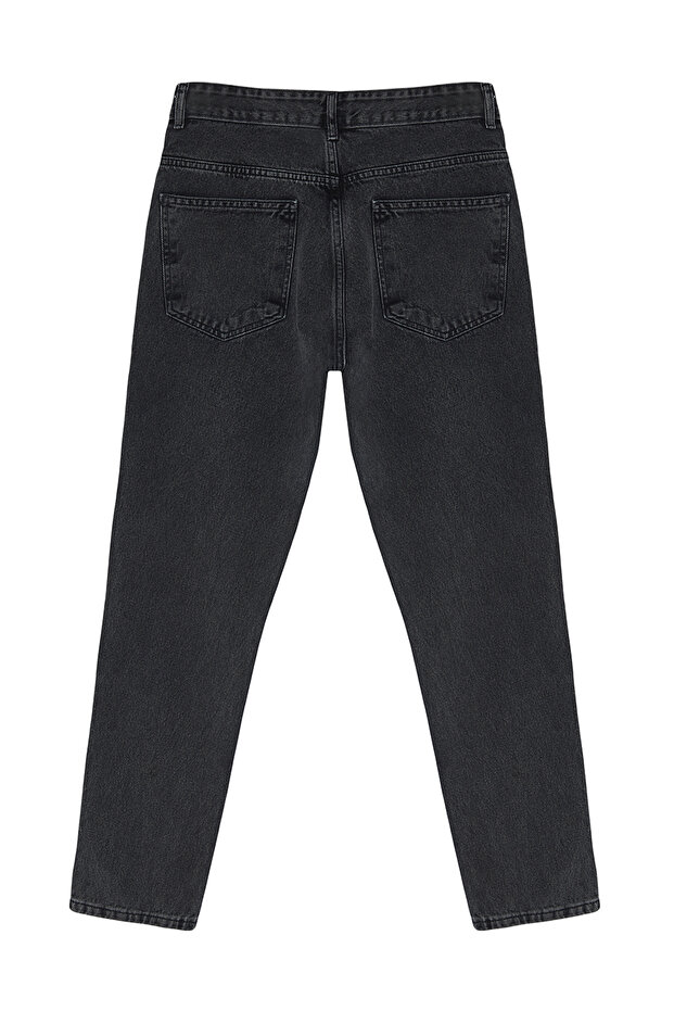 Antrasit Smoke Relax Fit Boyfriend Jeans Kot Pantolon TMNAW23JE00043 - 14