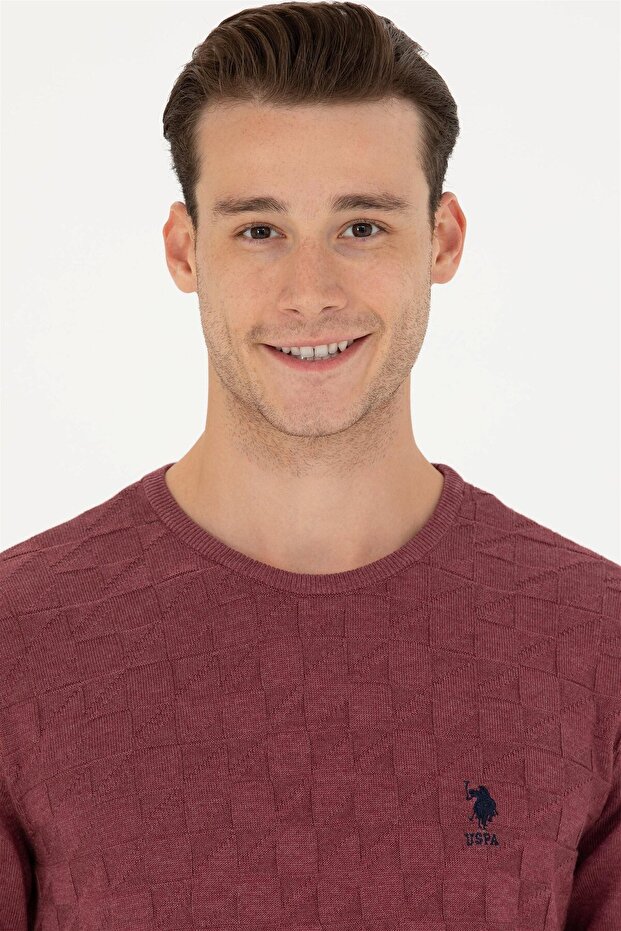 Pánský svetr Claret Red Basic - 4