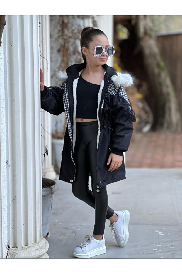 Houndstooth Fur Coat - 1