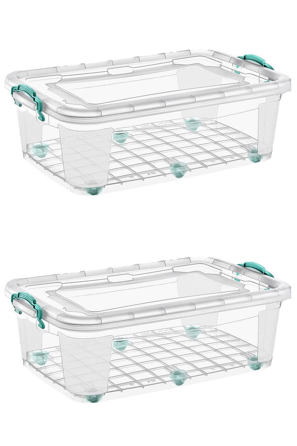 2 Adet 40 Litre Tekerlekli Multi Box Saklama Kutusu - E-511-2 - 1