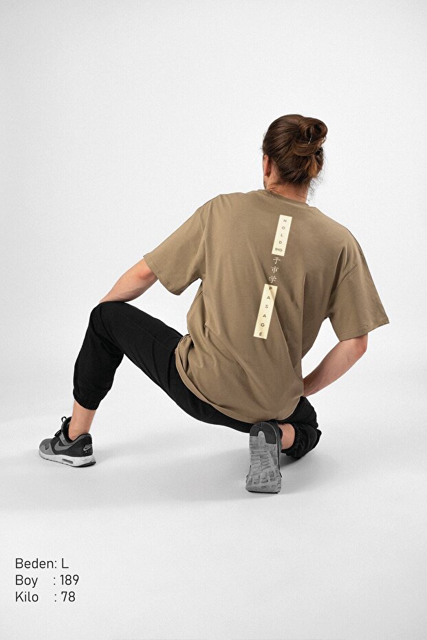 Tricou oversize camel - 4