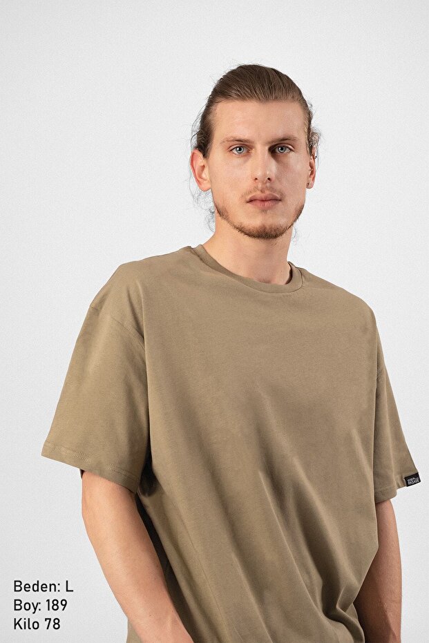 Tricou oversize camel - 2