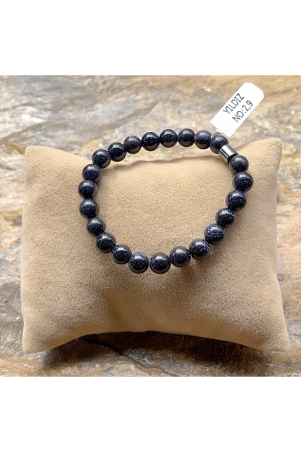 CERTIFIED DARK BLUE STAR STONE NATURAL STONE BRACELET 8 MM