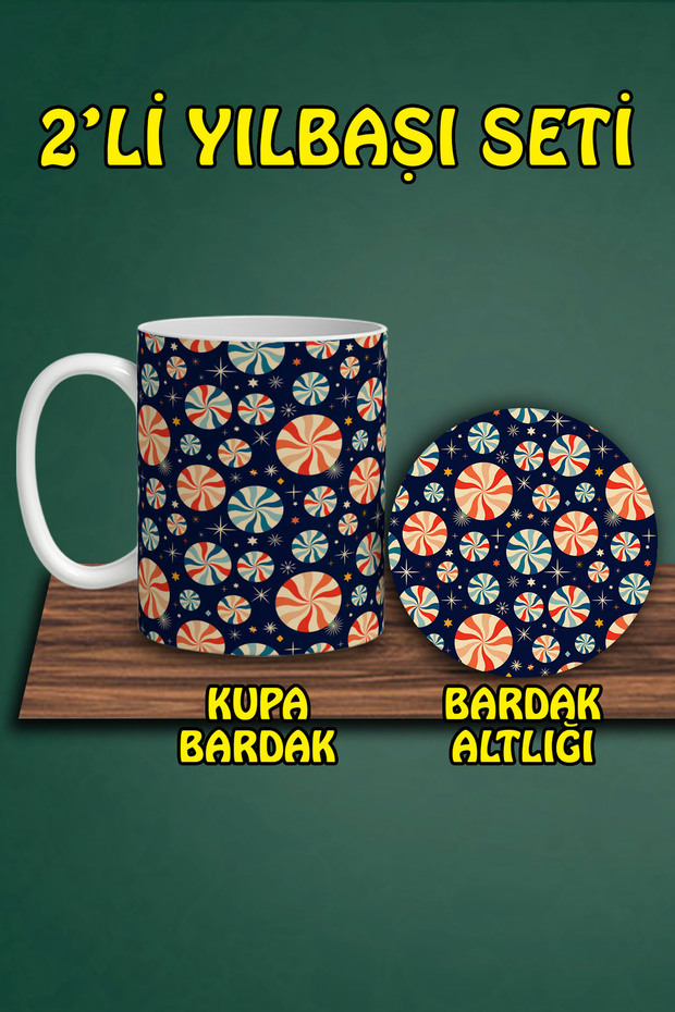 Christmas Themed Mug and Coaster Set