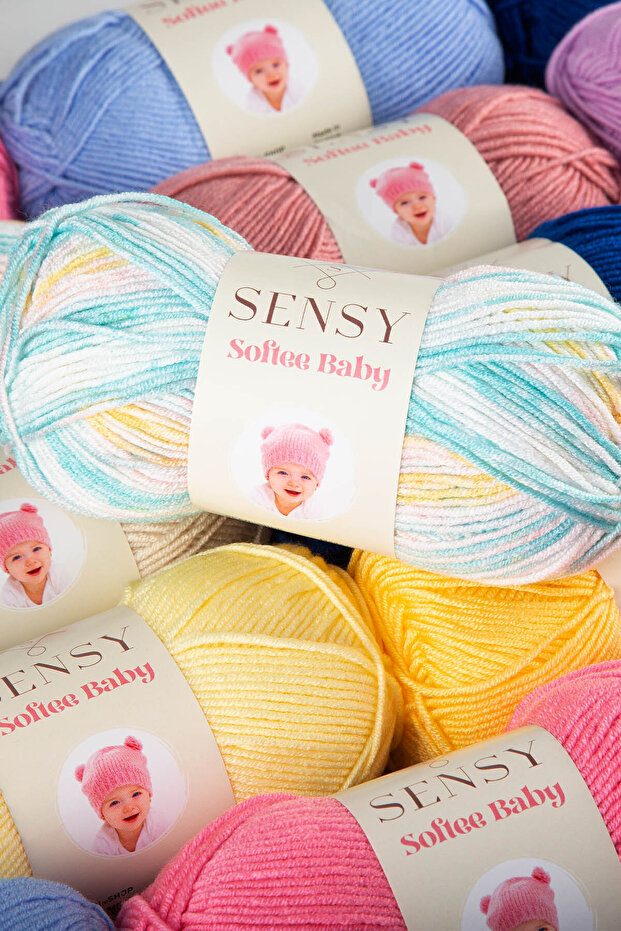 Softee Baby El Örgü İpi Battaniye İpi Bebek İpi Hırka Kazak İp Yelek İp Atkı Bere Patik İpi Sarı - 5